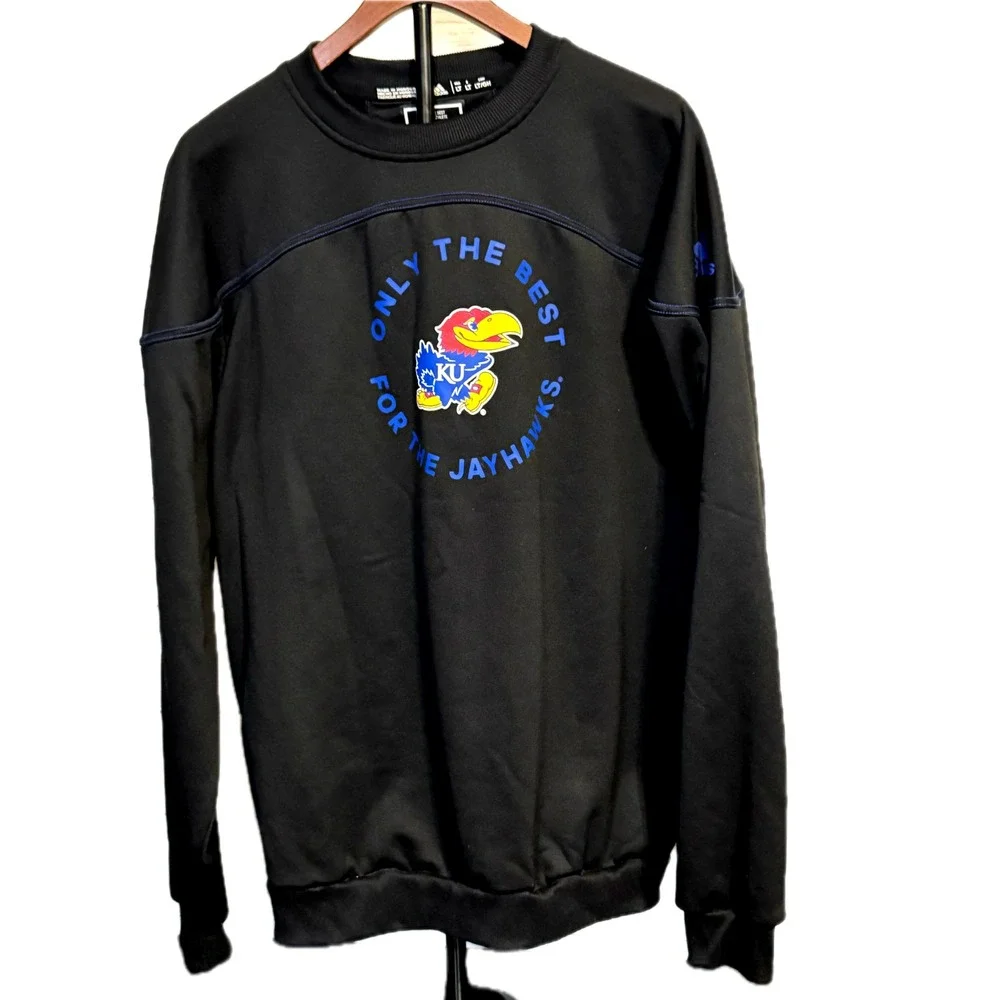 Adidas Men's Kansas Jayhawks Crewneck Sweatshirt Size LT Black NCAA